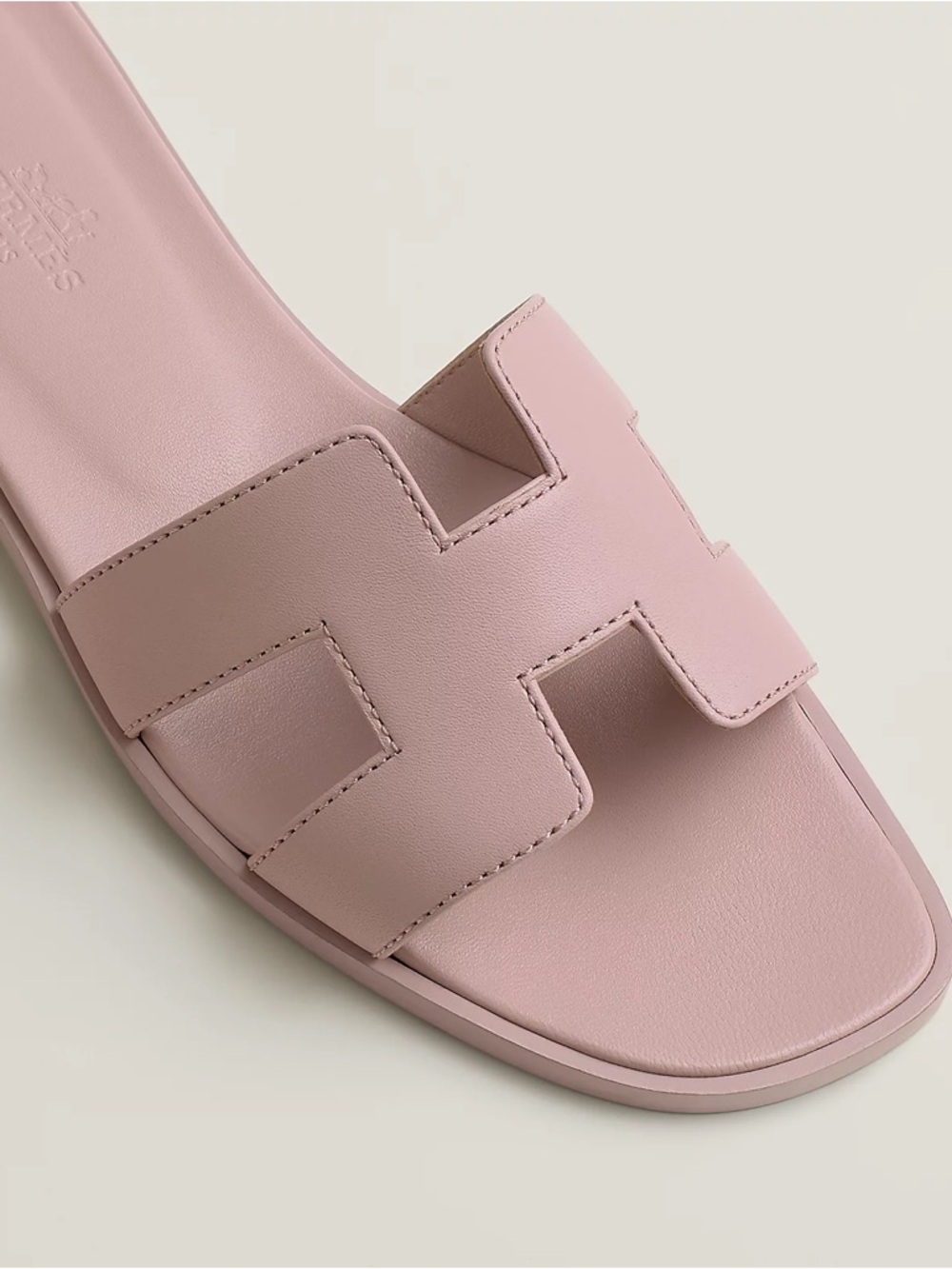 NEW in Box HERMÈS Rose Cancan Calfskin ORAN Sandals 39 - Picture 3 of 4